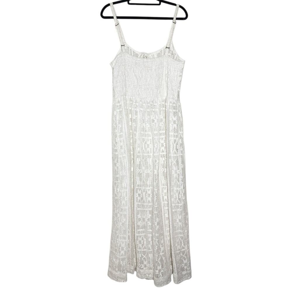 Ajaie Alaie Cream White Crochet Lace Tie Front Candor Dress - Medium - Picture 4 of 12